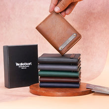 Load image into Gallery viewer, Personalised Bi-Fold Wallet for Men with Custom Name | Premium Vegan Leather Wallet with Card Slots, Cash Compartment &amp; Snap Closure
