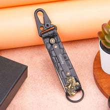 Load image into Gallery viewer, Personalized Croco Texture Keychain with Custom Name &amp; Charm | Premium Key Holder with Carabiner Clip &amp; Key Ring for Men &amp; Women
