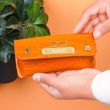 Load image into Gallery viewer, Personalized Croco Texture Gift Set for Women with Custom Name | 4-in-1 Premium Clutch, Passport Holder, Eyeglass Case &amp; Keychain
