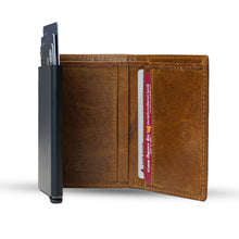 Load image into Gallery viewer, Genuine Leather  Men&#39;s Metal Card Holder with card and cash compartment (STYLE ID #30)
