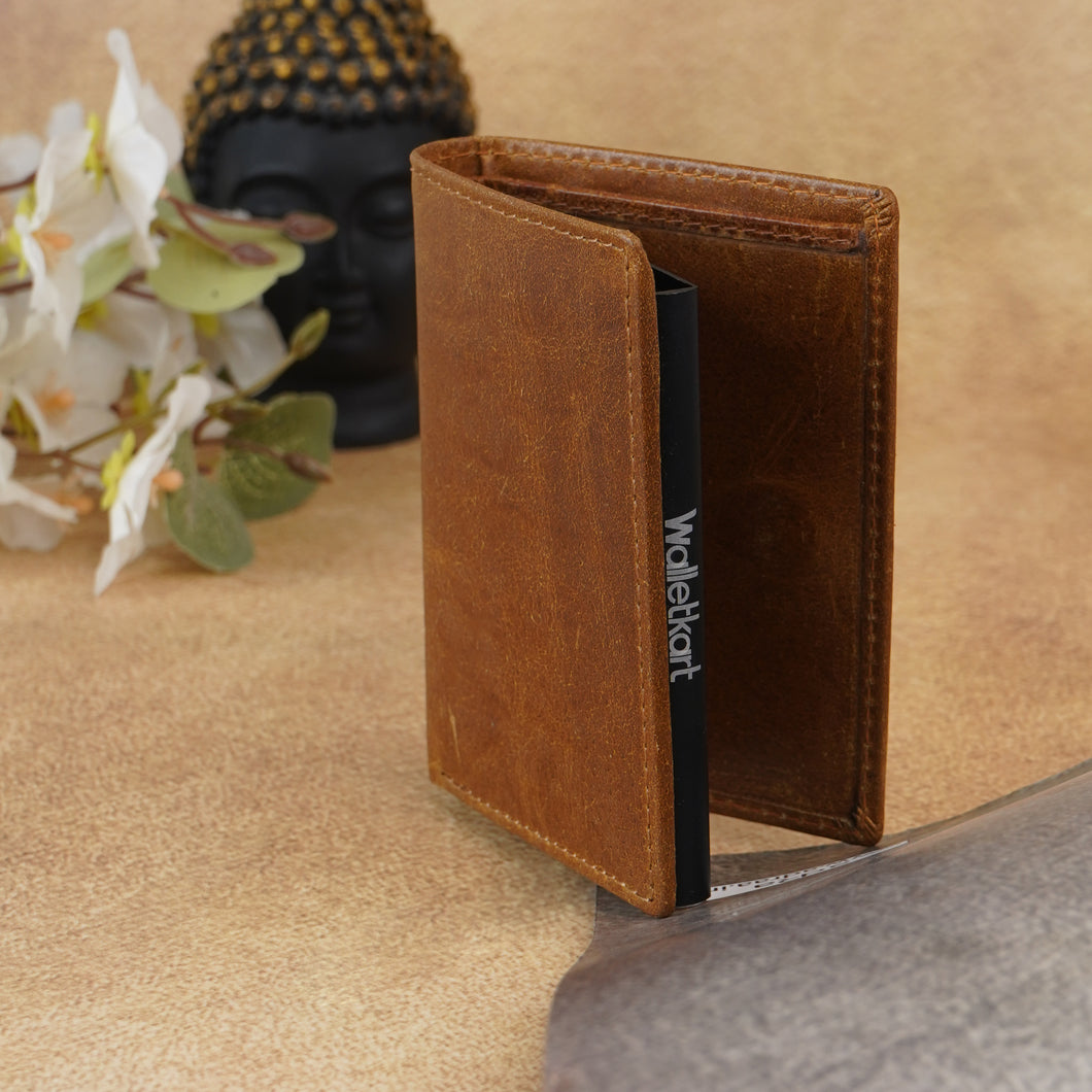 Genuine Leather  Men's Metal Card Holder with card and cash compartment (STYLE ID #30)