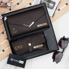 Load image into Gallery viewer, Personalised Women&#39;s Clutch &amp; Eyewear Case with Name &amp; Charm
