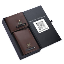 Load image into Gallery viewer, Personalized  Leather Name Wallet  and Passport Cover  For Men
