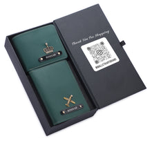 Load image into Gallery viewer, Personalized  Leather Name Wallet  and Passport Cover  For Men
