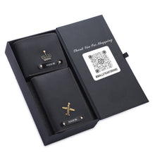 Load image into Gallery viewer, Personalized  Leather Name Wallet  and Passport Cover  For Men
