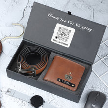 Load image into Gallery viewer, Personalized  Leather Name Wallet and Belt For Men
