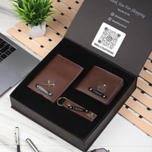 Load image into Gallery viewer, Personalized  Leather Name Wallet, Passport Cover and Keychain  For Men
