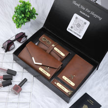 Load image into Gallery viewer, Personalised Premium Leather Name Women&#39;s Clutch, Keychain, Passport Cover &amp; Eyewear Case
