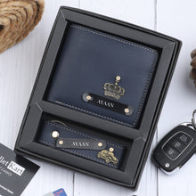 Load image into Gallery viewer, 2 Personalised  Leather Name  Wallet &amp; Get 2 Keychains absolutely Free
