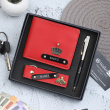 Load image into Gallery viewer, Personalized Leather Name Wallet Pen And Keychain For Men
