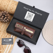 Load image into Gallery viewer, Personalized Leather Name Eyewear Case For Men/Women
