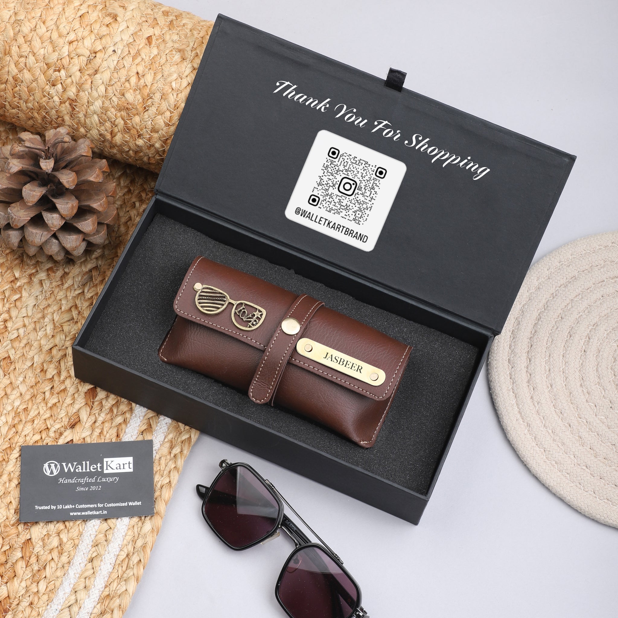 Box Buy Designer Glasses Case Personalized Leather Name Eyewear