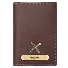Load image into Gallery viewer, Personalized Leather Name Passport Cover with Charm For Family (Pack Of 2)
