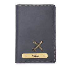 Load image into Gallery viewer, Personalized Leather Name Passport Cover with Charm For Family (Pack Of 2)
