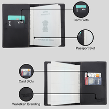 Load image into Gallery viewer, Personalized Leather Couple Passport Cover with Name and Charm (WORK SAVE TRAVEL REPEAT)
