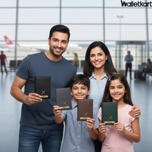 Load image into Gallery viewer, Personalized Leather Name Passport Cover with Charm For Family (Pack Of 4)
