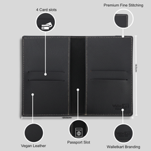 Load image into Gallery viewer, Customizable Leather Passport Cover Featuring Name &amp; Charm on black metal strip
