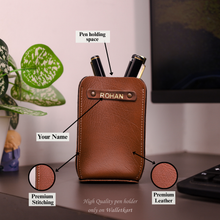 Load image into Gallery viewer, Premium Office &amp; Desk Essential – Personalized Premium Leather Pen Holder
