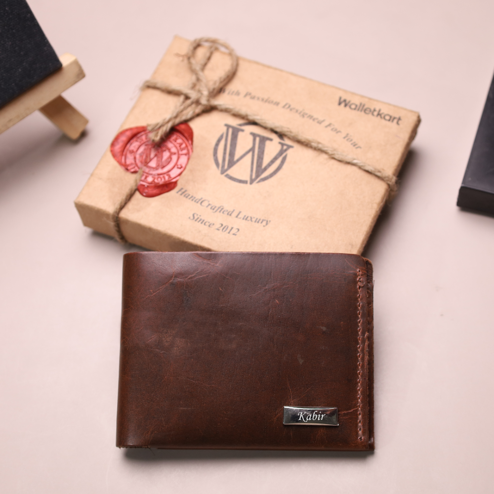 Customized Handcrafted Genuine Leather Men's Wallet, Gift for Boyfriend | Husband ( STYLE ID #23)