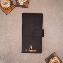 Load image into Gallery viewer, Personalized Travel Wallet with Name &amp; Charm for Men/Women
