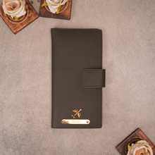 Load image into Gallery viewer, Personalized Travel Wallet with Name &amp; Charm for Men/Women
