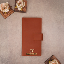 Load image into Gallery viewer, Personalized Travel Wallet with Name &amp; Charm for Men/Women
