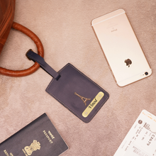 Load image into Gallery viewer, Personalised Luggage Tag with Name &amp; Charm
