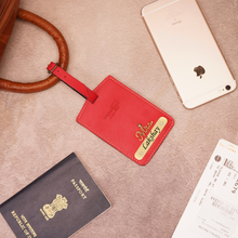Load image into Gallery viewer, Personalised Luggage Tag with Name &amp; Charm
