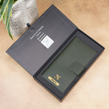 Load image into Gallery viewer, Personalized Travel Wallet with Name &amp; Charm for Men/Women
