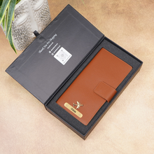 Load image into Gallery viewer, Personalized Travel Wallet with Name &amp; Charm for Men/Women
