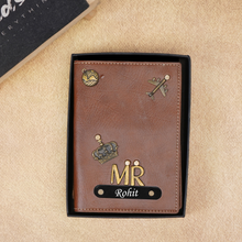 Load image into Gallery viewer, Personalized Leather Name MR. Passport Cover with Charm
