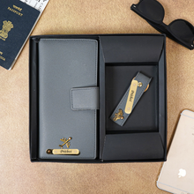 Load image into Gallery viewer, Personalized Travel Wallet with Name &amp; Charm &amp; Get FREE Keychain
