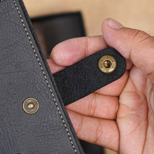 Load image into Gallery viewer, Elegant Leather Passport Cover with Magnetic hook – Customized with Charm &amp; Name embossed on leather strip with hand tool (Handmade Passport Cover)
