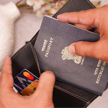 Load image into Gallery viewer, Elegant Personalized Passport Case with Name on leather strip with hand embossed
