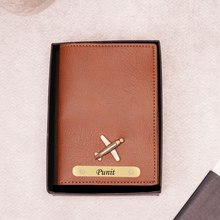 Load image into Gallery viewer, Premium Personalized Passport Cover with Name Engarved on Golden Plate
