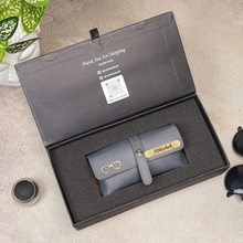 Load image into Gallery viewer, Personalized Leather Name Eyewear Case For Men/Women with Charm
