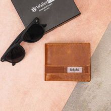 Load image into Gallery viewer, Customised Genuine Leather Men’s  RFID Protected Wallet  (STYLE ID #32)
