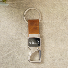 Load image into Gallery viewer, Custom Genuine Leather Men’s Wallet &amp; Metal Snaphook Keychain – Personalised Gift for Him (STYLE ID #15)
