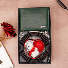 Load image into Gallery viewer, Personalized Handmade Genuine Leather Name Wallet for Men on birthday &amp; Anniversary ,Belt &amp; Teddy Bear Combo| Custom Engraved Wallet with Name | Birthday &amp; Anniversary Gift
