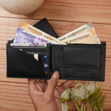 Load image into Gallery viewer, Personalized Genuine Leather Name Men's Wallet Metal Keychain Belt Pen Diary Perfume and  H2GO Bottle |  Customized (7 in 1)  Gift Combo for Boyfriend Friend Husband Father &amp; Son (STYLE ID #21)
