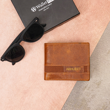 Load image into Gallery viewer, Customised Genuine Leather Men’s  RFID Protected Wallet  (STYLE ID #32)
