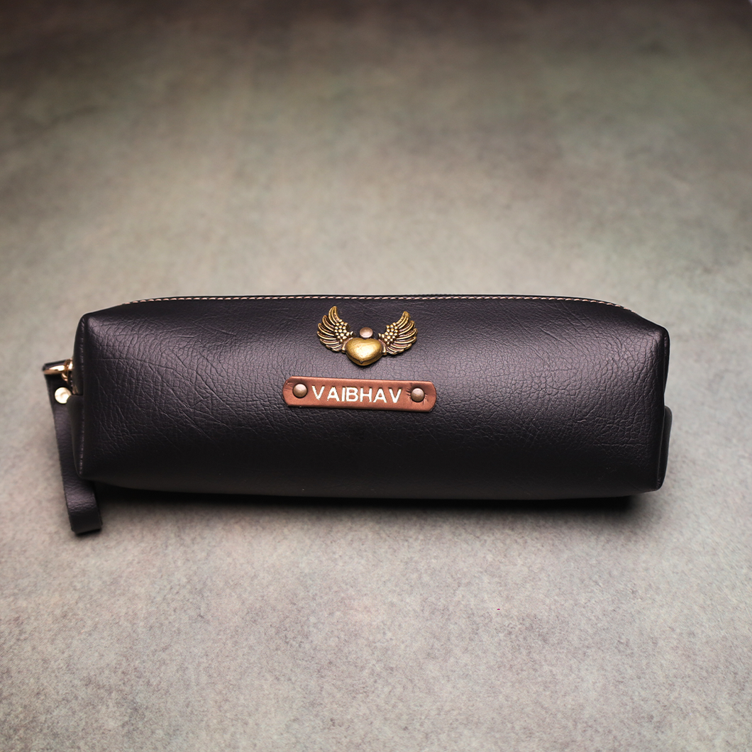 Perfect Gift for corporate & Office – Customized Leather Pouch with Name & Charm