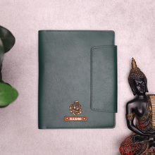 Load image into Gallery viewer, Customised Leather Diary Holder | Customized with Name &amp; Charm
