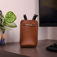 Load image into Gallery viewer, Premium Office &amp; Desk Essential – Personalized Premium Leather Pen Holder
