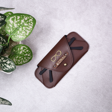 Load image into Gallery viewer, Customized Leather Eyewear Case with Name and Charm
