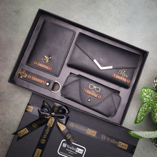 Load image into Gallery viewer, Perfect Personalized Gift for Her – Custom Leather Clutch, Keychain, Passport Holder &amp; Eyewear Case with Name &amp; Charm
