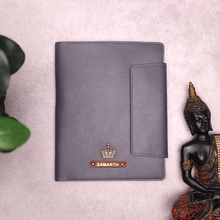 Load image into Gallery viewer, Customised Leather Diary Holder | Customized with Name &amp; Charm
