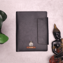 Load image into Gallery viewer, Customised Leather Diary Holder | Customized with Name &amp; Charm
