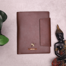 Load image into Gallery viewer, Customised Leather Diary Holder | Customized with Name &amp; Charm
