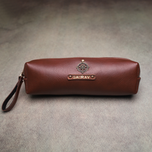 Load image into Gallery viewer, Perfect Gift for corporate &amp; Office – Customized Leather Pouch with Name &amp; Charm
